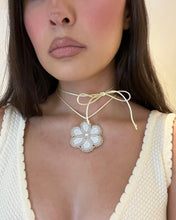 Load image into Gallery viewer, BEADED FLOWER TIE NECKLACE