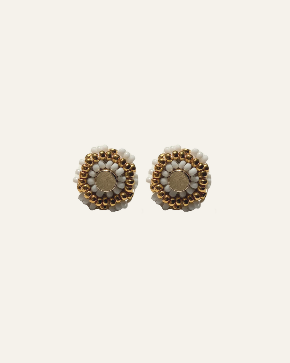 Beaded gold earrings discount