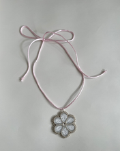 Load image into Gallery viewer, BEADED FLOWER TIE NECKLACE
